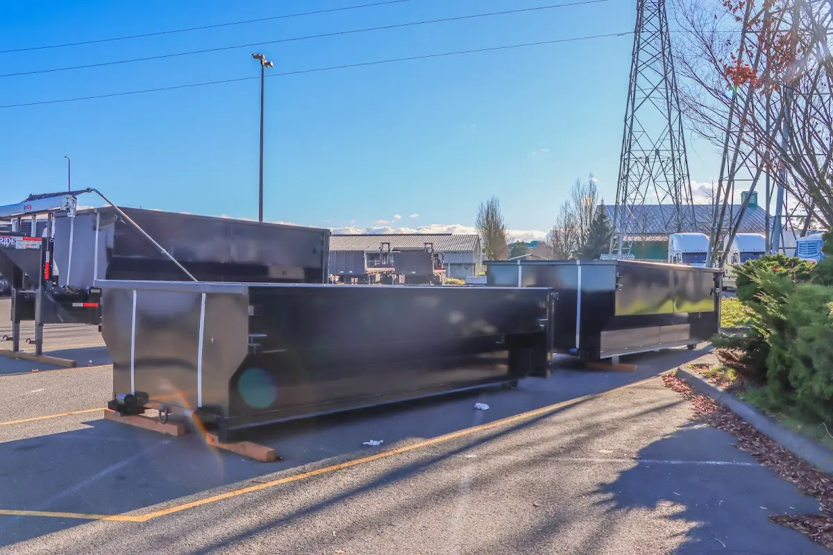 Roll-off dumpster ready for waste disposal at job site for Construction Dumpster Rental in Petersburg